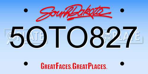 5OTO827 South Dakota License Plate