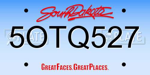 5OTQ527 South Dakota License Plate