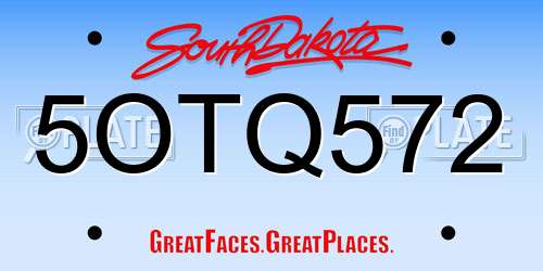 5OTQ572 South Dakota License Plate
