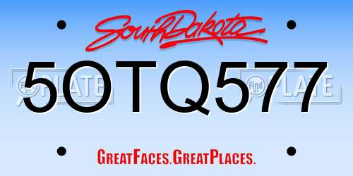 5OTQ577 South Dakota License Plate