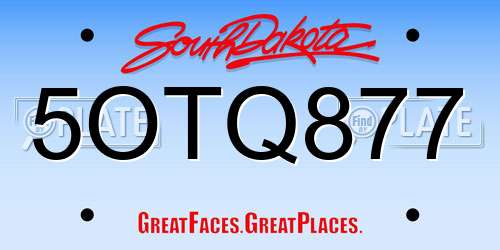 5OTQ877 South Dakota License Plate