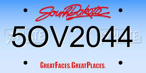 5OV2044 South Dakota License Plate