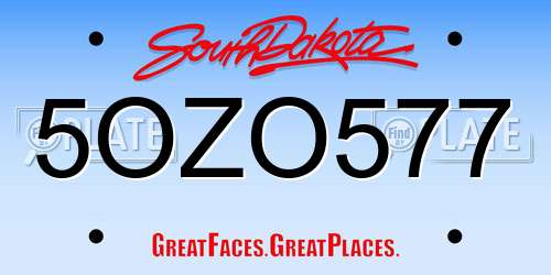5OZO577 South Dakota License Plate