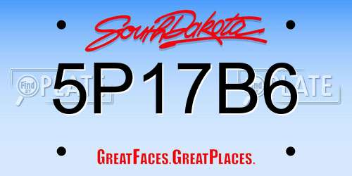 5P17B6 South Dakota License Plate