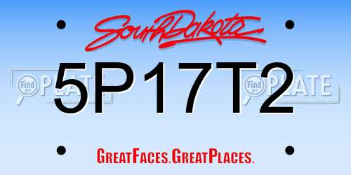 5P17T2 South Dakota License Plate