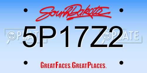 5P17Z2 South Dakota License Plate
