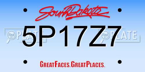 5P17Z7 South Dakota License Plate