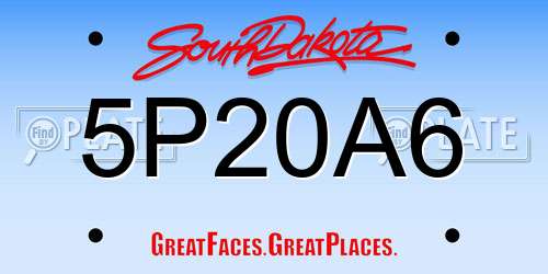 5P20A6 South Dakota License Plate
