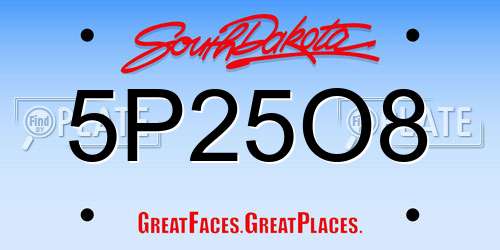 5P25O8 South Dakota License Plate
