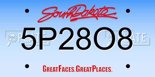 5P28O8 South Dakota License Plate