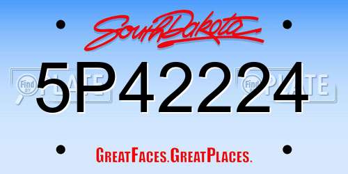 5P42224 South Dakota License Plate