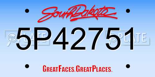 5P42751 South Dakota License Plate