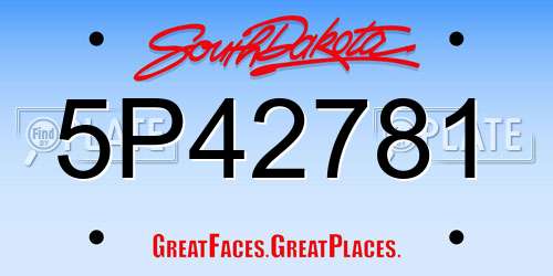 5P42781 South Dakota License Plate