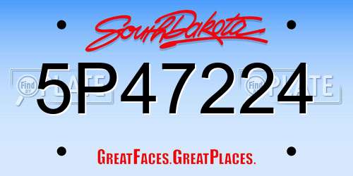 5P47224 South Dakota License Plate