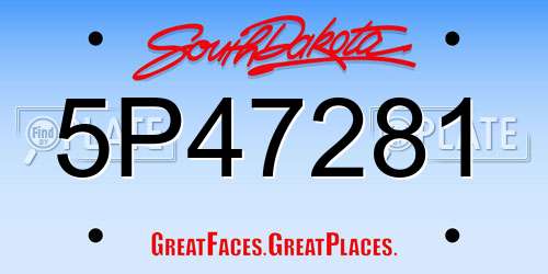 5P47281 South Dakota License Plate