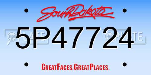 5P47724 South Dakota License Plate
