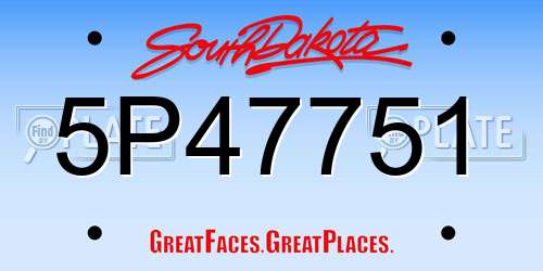 5P47751 South Dakota License Plate