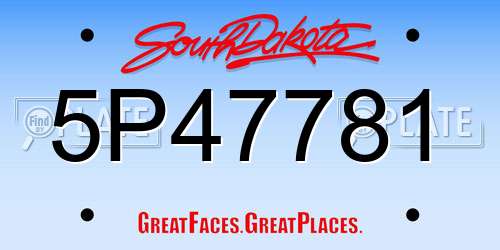 5P47781 South Dakota License Plate