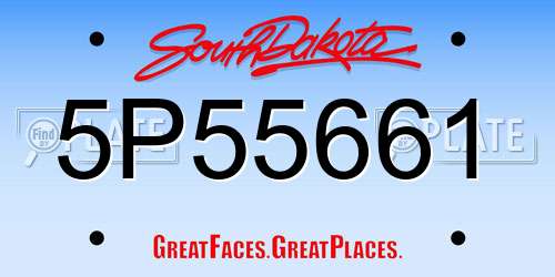 5P55661 South Dakota License Plate
