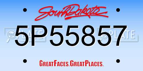 5P55857 South Dakota License Plate