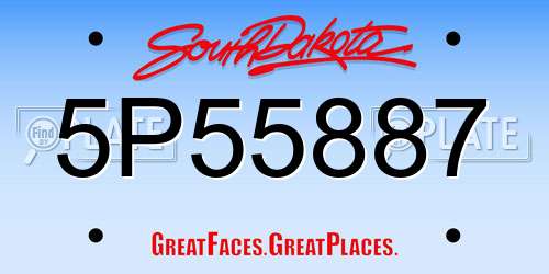 5P55887 South Dakota License Plate