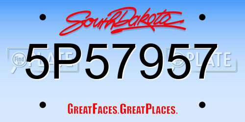5P57957 South Dakota License Plate