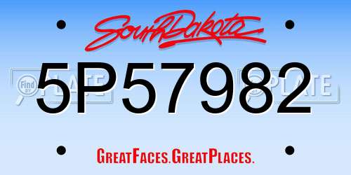 5P57982 South Dakota License Plate