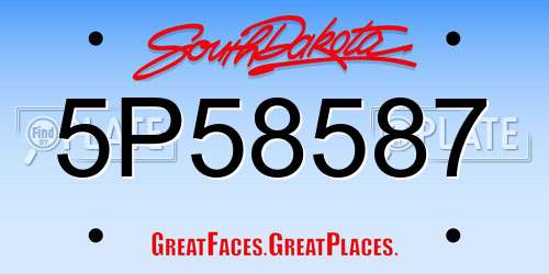5P58587 South Dakota License Plate