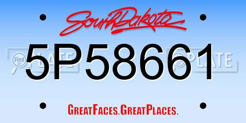 5P58661 South Dakota License Plate