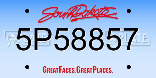 5P58857 South Dakota License Plate