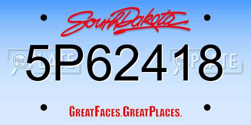 5P62418 South Dakota License Plate