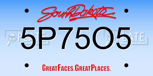 5P75O5 South Dakota License Plate