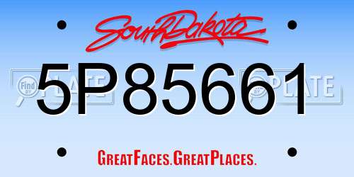 5P85661 South Dakota License Plate