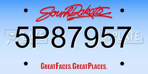 5P87957 South Dakota License Plate