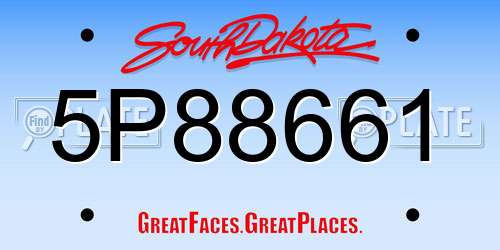 5P88661 South Dakota License Plate