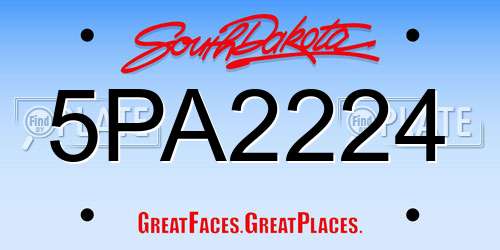 5PA2224 South Dakota License Plate