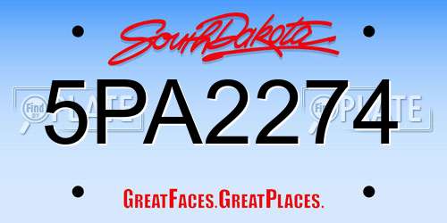 5PA2274 South Dakota License Plate
