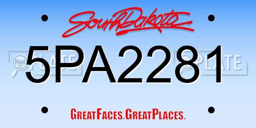 5PA2281 South Dakota License Plate
