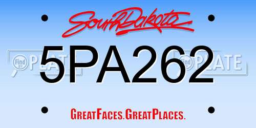 5PA262 South Dakota License Plate