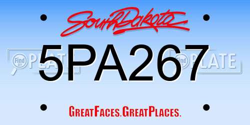 5PA267 South Dakota License Plate