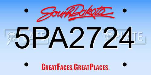 5PA2724 South Dakota License Plate