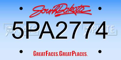 5PA2774 South Dakota License Plate