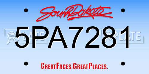 5PA7281 South Dakota License Plate
