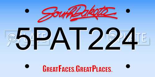 5PAT224 South Dakota License Plate