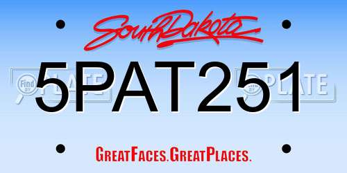 5PAT251 South Dakota License Plate