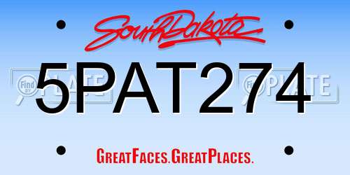 5PAT274 South Dakota License Plate