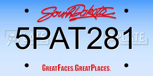 5PAT281 South Dakota License Plate