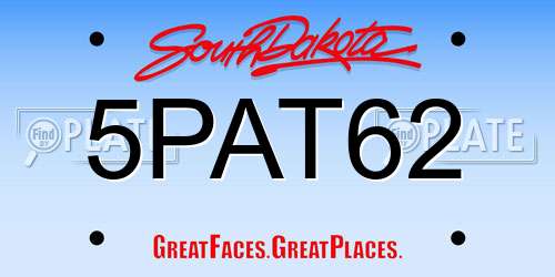 5PAT62 South Dakota License Plate