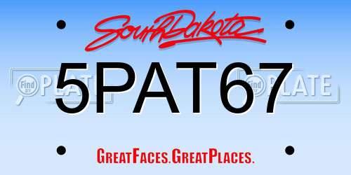 5PAT67 South Dakota License Plate