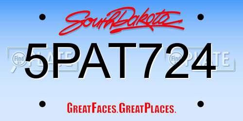 5PAT724 South Dakota License Plate